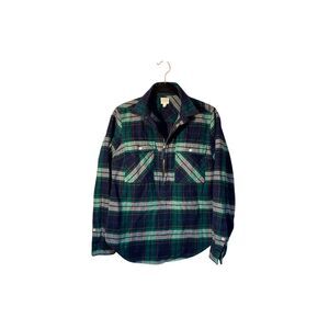 J.Crew women’s pop over long sleeve 3/4 zip flannel shirt S/XS